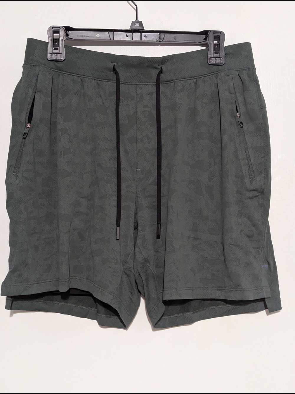 lululemon athletica Men's Olive Green Camo-Texture Athletic Shorts